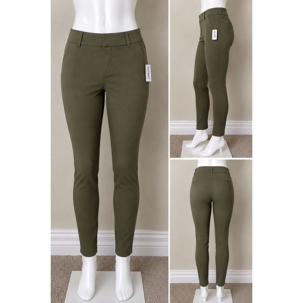 Old Navy High Rise Pixie Skinny Pants Women’s Size 6 Olive Green NWT Stretch